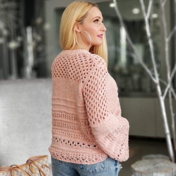 ANGELA Chenille Sweater - Pink - Picture 3 of 4